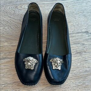 Black Versace Espadrilles with Gold Medusa